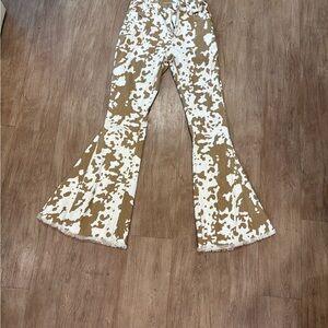 Brown and White Flare & Wide Leg Jeans